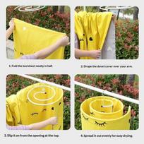 Spiral Laundry Drying Rack Space Saving Fast Even Drying For Bed Sheets Quilt Covers Home Balcony Outdoor Use A6 yellow