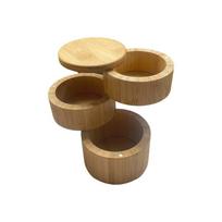3-Compartment Wood Spice Box Multifunctional Seasoning Tank Seasoning Containers  Restaurant 3 Layers