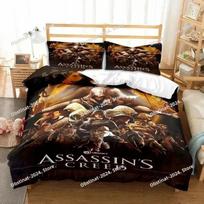 Game A-Assassin S Creed Art Printed Bed Set Duvet Cover Pillowcase Bedding Set Bed Linen Sheet Quilt Cover Full Queen King Size EU Single 135*200cm/53x79in 3pcs