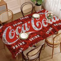 C-COCA Logo C-COLAS Rectangle Tablecloths Printed Table Cloth For Farmhouse Holiday Wedding Party Dining Table Decor 100X140CM