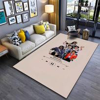 Pop Culture Area Rug, Michael Jackson HIStory Collage Music Player Poster, Man Cave Decor, Non-Slip Mat 40x60cm( 15x23in ) gray