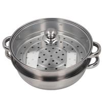 28cm 11.0in 2‑Layer Stainless Steel Steamer Pot Steaming Grid Cooking Pot with Handle