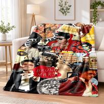 Bruno Mars Flannel Throw Blanket Soft Warm Cozy For Sofa Bed Indoor Home Bedroom Use 80cmx120cm