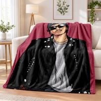 Bruno Mars Flannel Throw Blanket Soft Warm Cozy For Sofa Bed Indoor Home Bedroom Use 80cmx120cm