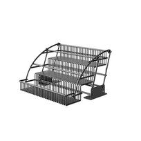 Large Capacity 3-Tier Pull Down Spice Rack Carbon Steel Retractable Spice Rack  for Home Style B