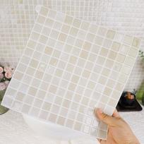 Self-Adhesive Wall Tile Stickers Waterproof Ceramic Look Peel and Stick Tiles 3D Mosaic Pattern Brick Wall Stickers Home Decor
