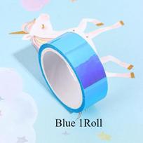 6Pcs 5Meters Laser Tapes, Gymnastics Decoration Holographic Prismatic Glitter Tape Hoops Sticker Color Waterproof Tape Sticker blue
