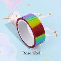 6Pcs 5Meters Laser Tapes, Gymnastics Decoration Holographic Prismatic Glitter Tape Hoops Sticker Color Waterproof Tape Sticker gray