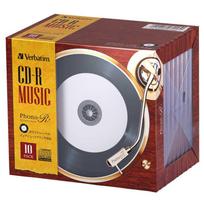 AR80FHP10V6 Verbatim Music CD-R, 80 minutes, Vinyl-style label, 10-pack