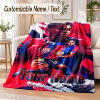 Custom Text Flannel Blanket Lamine Yamal Print Warm Cozy Blanket Home Sofa Bedding 80cmx120cm