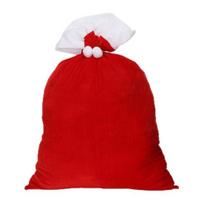 Flannel Gift Storage Bags Large Christmas Velvet Bag, Santa Claus Sack with Adjustable Soft Drawstring, Reusable Fabric Pouch for Xmas Holiday S raudona