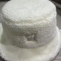 Alo Hat Winter Fall Faux Fur Bucket Unisex Trendy Teddy Fleece Cap Daily Wear White gray