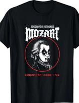 Unisex shirt Cotton Oversize Large Size Mozart Funny Wolfgang Amadeus Mozart T-Shirt ALL COLOR XXXL gray