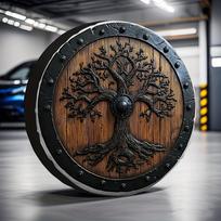 Tree Shield Spare Tire Cover Durable Polyester Waterproof Tire Protector Outdoor 17inch