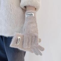 Ins Warm Finger Gloves Solid Color Women's Gloves New Knitted Knitting Wool Gloves  Autumn Winter kava