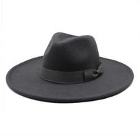 Vilnos Veltinio Skrybėlė Su Plačiu Kraštu Ir Kaspinėliu Retro Festivalio Aprangai Color M black