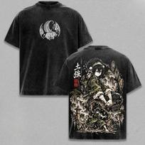 Avatar The Last Airbender Toph Beifong Graphic Tshirt Men Women Clothing Short Sleeve Cotton T-shirts Vintage Washed Streetwear XL juoda