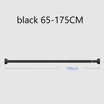 Black 65-255cm Adjustable Stainless Steel Clothes Drying Rack No-Drill Telescopic Pole Curtain Rod for Balcony Bathroom