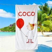 Cartoon Coco Chan Towel Sports Quick Dry Travel Camping Sandproof Soft Light Large Beach Towel 40x70CM blue