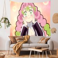 Kanroji Mitsuri Theme Background Cloth Happy Birthday Party Baby Shower Supplies Decoration Banner Shooting Props 59x51.1inch/150*130cm