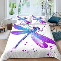 Dragonfly Duvet Cover Set King Size Colorful Wing Bedding Set For Kids Teens Adult Forset Wild Animal Theme 2/3pcs Quilt Cover 135x200cm 2pcs