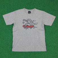 Vintage Keith Haring Doodles Art Streetwear Tshirt 120 gray