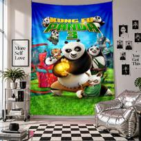 Wall TapestryKung Fu Panda Art Hanging Cloth Decorative Background Cover for Room Decoration 150cmx200cm