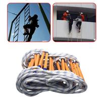 Fire Ladder, Flame Resistant, Rope Ladder with Hooks, Fast to Deploy
