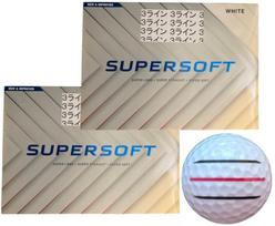 [Happy Lucky Golf Line] SUPERSOFT 2025 Model with Stripes (White 2 Dozen - 3 Stripes)
