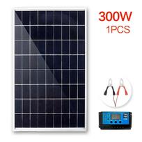 300W/600W Solar Panel 12V Photovoltaic Power Bank Kit 100A Controller Solar Plate for Home/Camping/RV/Car Fast Battery Charger