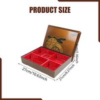 Classic Japanese Bento Box with Separate Compartments, Meal Tray Lid, Made in red