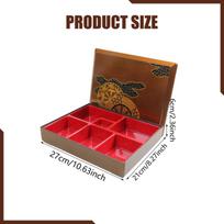 Classic Japanese Bento Box with Separate Compartments, Meal Tray Lid, Made in