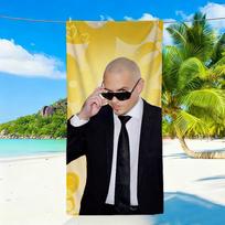 Funny Singer Pitbull Mr. Worldwide Meme Towel Sports Quick Dry Travel Camping Sandproof Soft Light Large Beach Towel 50x100CM