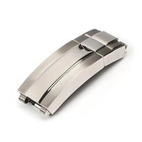 9 mm nerūdijančio plieno sulankstoma sagtis, slystanti užraktas, tinkamas Rolex, povandeniniam laivui, Oysterflex, Daytona, GMT laikrodžio dirželiui D Silver  9mm with logo white