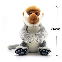 Proboscis Monkey High Fidelity Anime Cute Plushie Nose Ape Plush Toys Lifelike Animals Simulation Stuffed Doll Kawai Toy Gifts gray