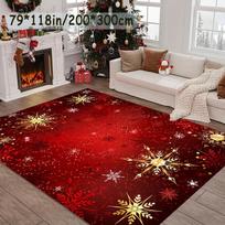 VIKAMA Christmas Living Room Carpet Non-Slip Easy-To-Clean Mat Bedroom Entrance Carpet New Year's Greetings Home Decoration 50cmx80cm gray