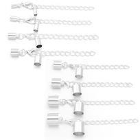 10Sets Leather Cord End Caps With Lobster Clasp 3-10mm Crimps End Tip Caps Bracelet Connector Extended Chain DIY Jewelry Making 3mm hole 2.5mm sidabras