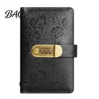 Security Cash Binder A6 Password Lock Budget Organizer, PU Leather And Relief Cover, Savings Tracker 100 Pocket Challenge Booklet for Personal Finance juoda