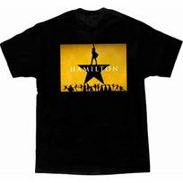 American Musical Hamilton Stage Silhouette Creative Gift T Shirt L yellow