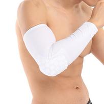 Breathable Honeycomb Anti Collision Arm Guards for Running Fitness Training Sun Protection Sports Sleeves 1 pair L beige