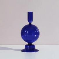 Stiklinė vaza kaip puošmena Moderni elegantiška gėlių vaza Žvakidė vestuvėms namų dekoravimui įkurtuvėms Type 9 blue