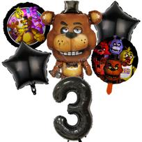 Fnafs Birthday Ballons 6pcs Five Nights At Freddys Party Number Balloons Decoration Props Ornaments Aluminium Balloon Kids Gift