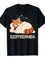 Unisex Red Panda Sleep Pajamas T-Shirt - Loose Fit Cute Panda Print Pajamas Suitable for Parties XXL beige