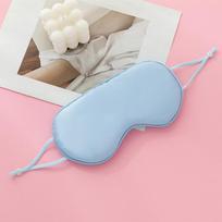16 Momme Silk Sleep Eye Mask With Ear Loops Double-Sided Mulberry Travel Blindfold Dark Comfort Light Blue Double-Sided Silk