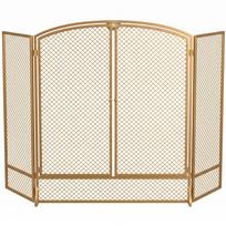 Fireplace Screen, 3-Piece Spark Guard with Double Doors 122x75cm 122 x 10 x 75 cm