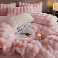 Kailio klasės zuikio kašmyro pieno pluošto keturių dalių komplektas, storas žiemos patalynėlis 1.2m bed sheet
