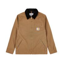Carhartt WIP SS23 Detroit Jacket Classic Solid Polyester Lined Corduroy Collar Long Sleeve Men jackets Brown Black I031947-08W-02 XS black