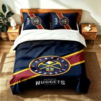 Denver Nuggets (1) 3pc set suitable for master bedrooms soft and comfortable an ideal gift for family and friends Includes one duvet cover and two pil 180cmx210cm black