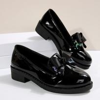 Autumn small leather shoes women patent leather bow college wind one pedal women 43 juoda
