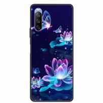 For Sony Xperia 10 IV III II I Case Flowers Soft Silicone Back Cover Phone Case for Sony Xperia10 IV Original Xperia 10 III Capa Xperia 10 IV blue